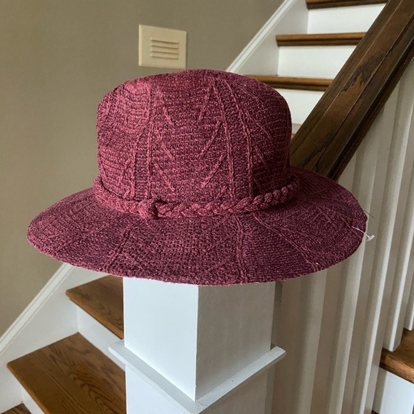 Anthropologie Chenille Trimmed Rancher  Hat